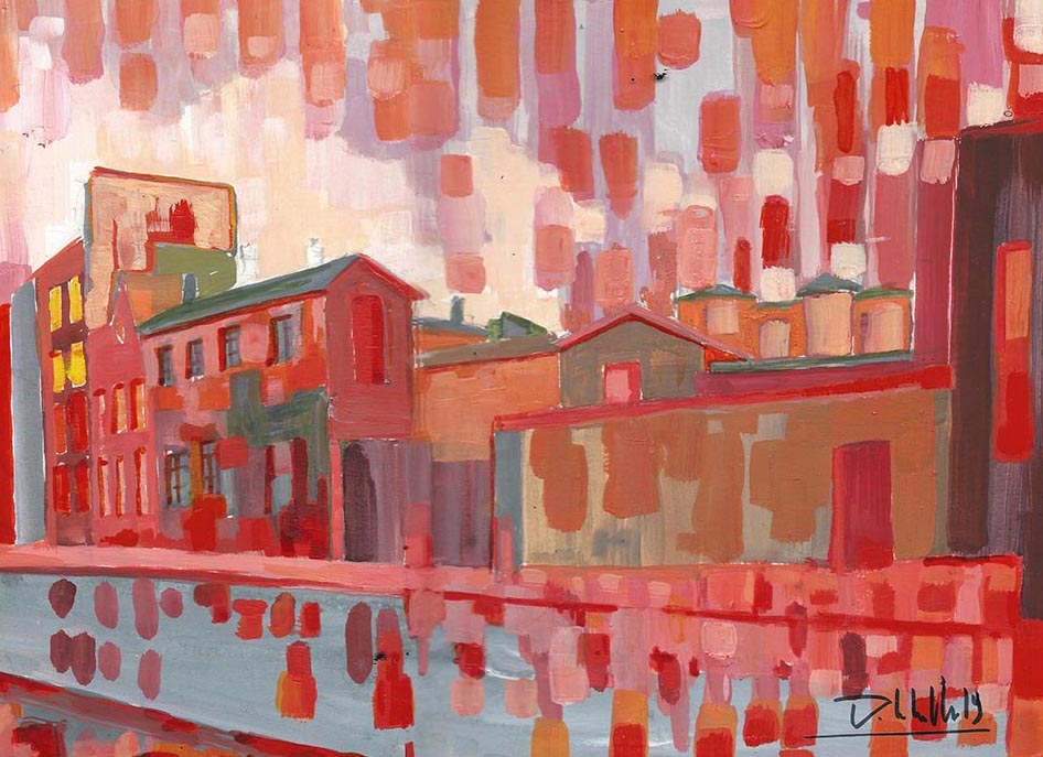 LE HAVRE 7- ROND POINT-ACRYLIQUE SUR CARTON- 32 X 23- 2019