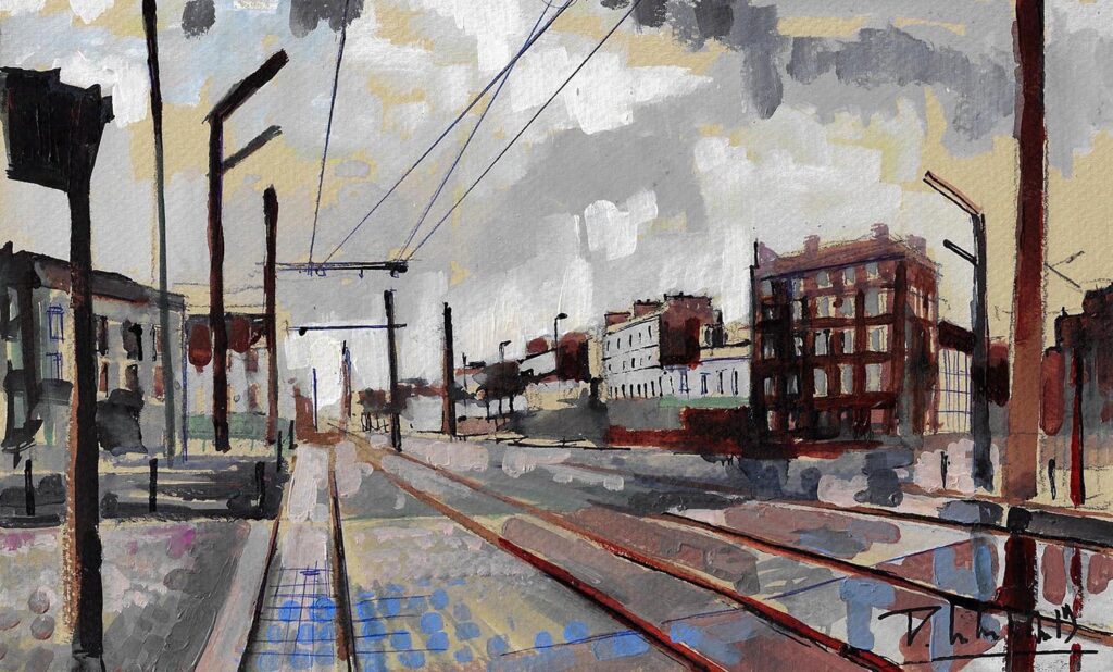 LE HAVRE 8- ROND POINT-ACRYLIQUE SUR CARTON- 25 X 18- 2019